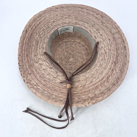 Tula Straw Gardener Sun Hat Neck Strap Tie Woven Wide Brim - Picture 7 of 11
